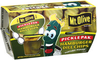 Mt. Olive Hamburger Dill Chips Portable Pickles 3.7 Oz Pickle Pak 4 Ct Plastic Cups