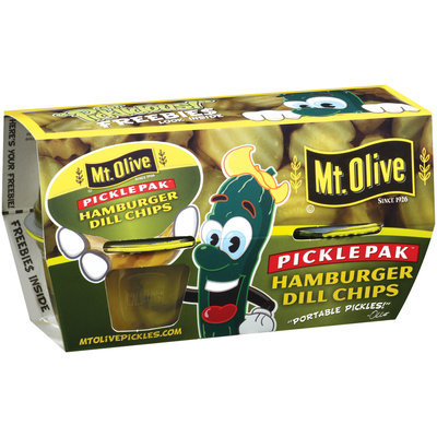 Mt. Olive Hamburger Dill Chips Portable Pickles 3.7 Oz Pickle Pak 4 Ct Plastic Cups