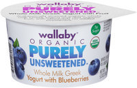 Wallaby® Organic Purely Unsweetened™ Whole Milk Greek Yogurt with Blueberries 5.3 oz. Cup