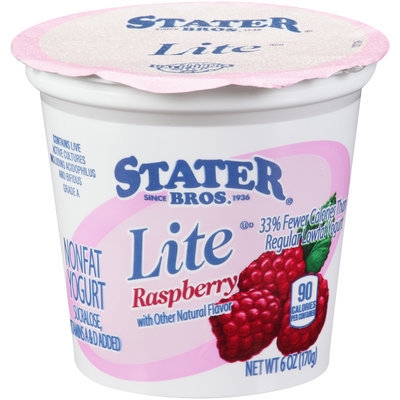 Stater® Bros. Lite Raspberry Nonfat Yogurt 6 oz. Cup