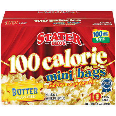Stater Bros. 100 Calorie Mini Bags Butter Flavored 10 Ct Microwave Popcorn 12 Oz Box