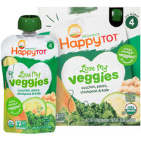 Happy Tot® Organics Love My Veggies Zucchini, Pears, Chickpeas & Kale Veggie & Fruit Blend 4-4.22 oz. Pouches