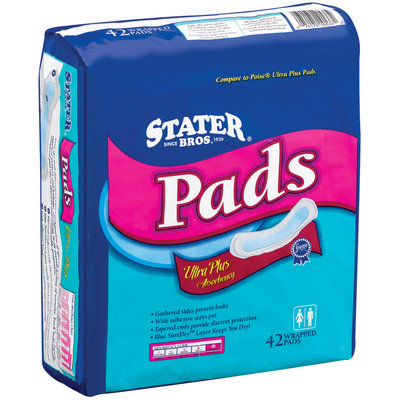 Stater Bros. Ultra Plus Absorbency Pads 42 Ct Bag