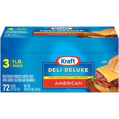 Kraft Deli Deluxe American Cheese Slices 72 ct Box