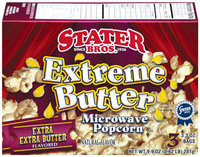 Stater Bros. Extreme Butter Extra Extra Butter Flavored 3.3 Oz Bags Microwave Popcorn 3 Ct Box
