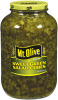 Mt. Olive Sweet Green Salad Cubes Pickles 1 Gal Jar