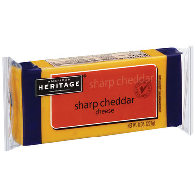 American Heritage Sharp Cheddar Cheese 8 oz Brick