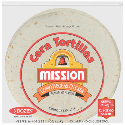 Mission Corn Como Hechas EN Casa 36 Ct Tortillas 39.5 Oz Bag