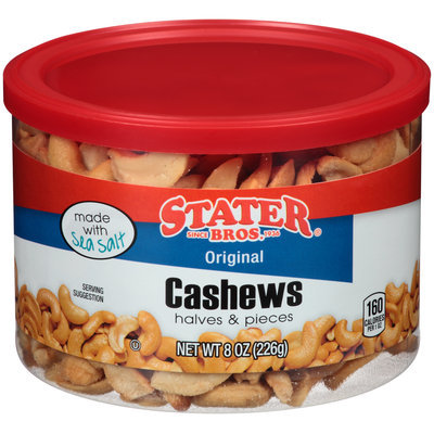 Stater Bros.® Halves & Pieces Original Cashews 8 oz. Canister