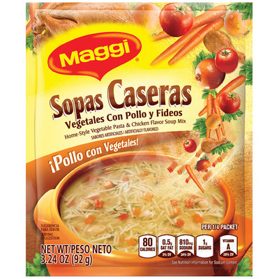 MAGGI Home-Style Vegetable Pasta & Chicken Flavor Soup Mix 3.24 oz. Packet