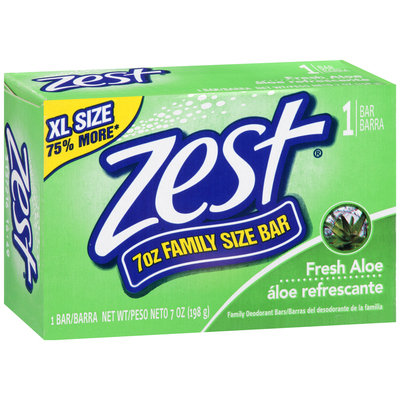 Zest Fresh Aloe Family Size Soap Bar 7 oz. Box