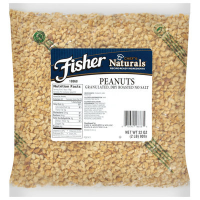 Fisher® Chef's Naturals® Granulated, Dry Roasted No Salt Peanuts 32 oz. Bag
