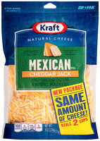 Kraft Shredded Mexican Style Cheddar Jack Cheese 8 oz. ZIP-PAK®