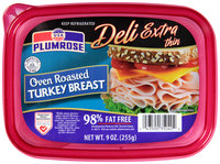 Plumrose® Deli Extra Thin Oven Roasted Turkey Breast 9 oz. Tub.