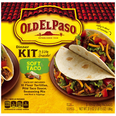 Old El Paso® Soft Taco Dinner Kit 3-12.5 oz. Packages
