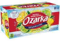 Ozarka Lemon Lime Sparkling Natural Spring Water Cans Pack