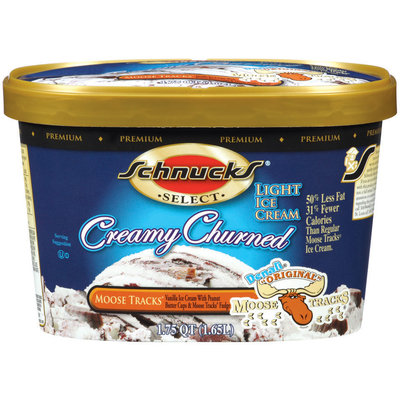 SCHNUCKS®,Creamy Churned, Denali® Original, Moose Tracks,Vanilla ice Cream with Peanut Butter Cups & Moose Tracks Fudge 1.75 QT