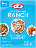Kraft Thick & Creamy Ranch Dip, Dressing & Recipe Mix 4-1.0 oz. Packets