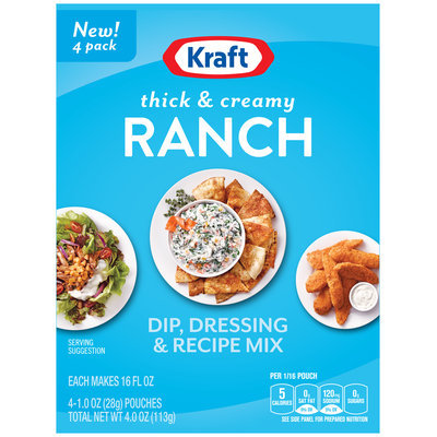Kraft Thick & Creamy Ranch Dip, Dressing & Recipe Mix 4-1.0 oz. Packets