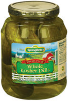 Springfield Whole Kosher Dills Pickels 46 Fl Oz Jar