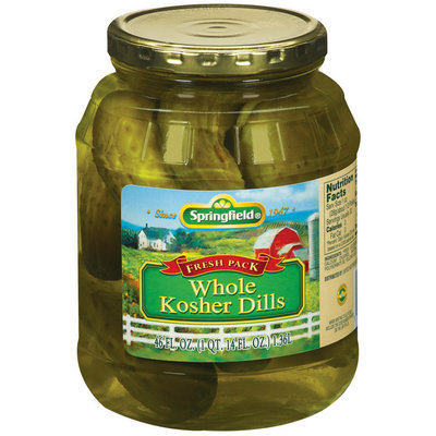 Springfield Whole Kosher Dills Pickels 46 Fl Oz Jar