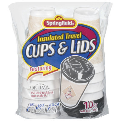 Special Value Insulated Travel 16 Oz Cups & Lids 10 Ct Bag