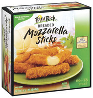 Farm Rich Mozzarella Breaded 66-76 Ct Cheese Sticks 4.5 Lb Box