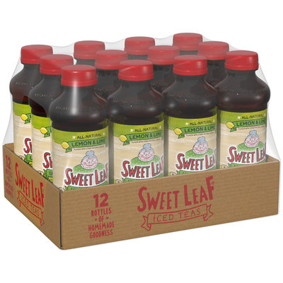SWEET LEAF ICED TEA, Unsweet Lemon Lime 16-ounce plastic bottles
