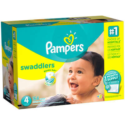 Premium Pampers Swaddlers Diapers Size 4 164 count
