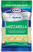 Kraft Natural Cheese Mozzarella W/Touch of Philadelphia Shredded Cheese 16 Oz Peg