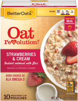 Better Oats® Oat Revolution!® Strawberry & Cream Instant Oatmeal with Flax Cereal 12.3 oz. Box