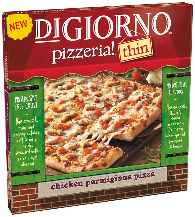 DIGIORNO PIZZERIA! Thin Crust Chicken Parmigiana Pizza Box Reviews 2019