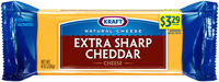 Kraft Natural Cheese Extra Sharp Cheddar Cheese 8 oz. Brick