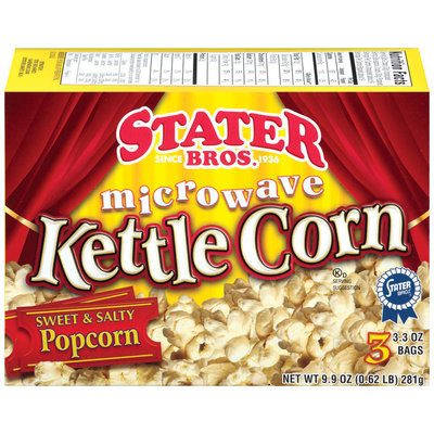 Stater Bros. Microwave Sweet & Salty Popcorn Kettle Corn 3 Ct Box