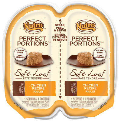 Nutro® Perfect Portions™ Adult Chicken Recipe Soft Loaf Cat Food 2-1.3 oz. Trays