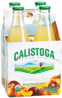 Calistoga Sparkling Juice Peach Passion Fruit 4-12 fl. oz. Glass Bottles
