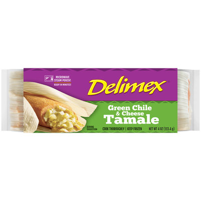 Delimex® Green Chile & Cheese Tamale 4 oz. Wrapper