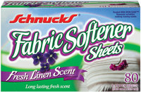Schnucks Fresh Linen Scent 6.4 X 9 In Fabric Softener Sheets 80 Ct Box