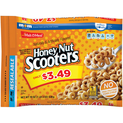 Malt-O-Meal® Honey Nut Scooters® Cereal 19 oz. Pack