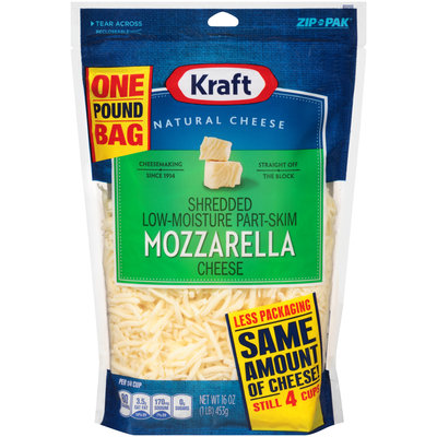 Kraft Shredded Low-Moisture Part-Skim Cheese 16 oz. ZIP-PAK®