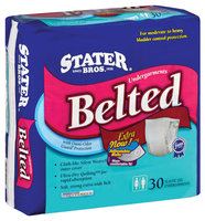 Stater Bros. Extra Absorbency W/Omni-Order Guard Protection Belted Undergarments 30 Ct Bag
