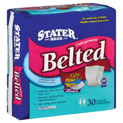 Stater Bros. Extra Absorbency W/Omni-Order Guard Protection Belted Undergarments 30 Ct Bag