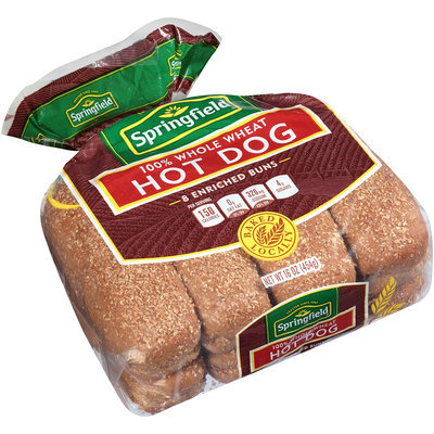 Springfield® 100% Whole Wheat Hot Dog Buns 8 ct Pack