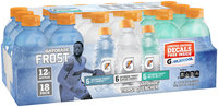 Gatorade Frost Variety Icy Charge/Glacier Cherry/Artic Blitz Sports Drinks 18-12 fl. oz. Plastic Bottle