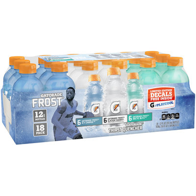 Gatorade Frost Variety Icy Charge/Glacier Cherry/Artic Blitz Sports Drinks 18-12 fl. oz. Plastic Bottle