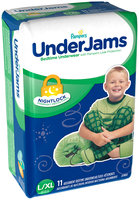 Under Jams Pampers UnderJams Bedtime Underwear Boys Size L/XL 11 count