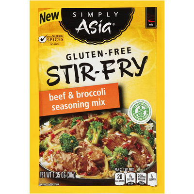 Simply Asia® Gluten-Free Stir-Fry Beef & Broccoli Seasoning Mix 1.35 oz. Packet