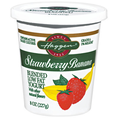 Haggen Strawberry Banana Blended Low Fat Yogurt 8 Oz Cup