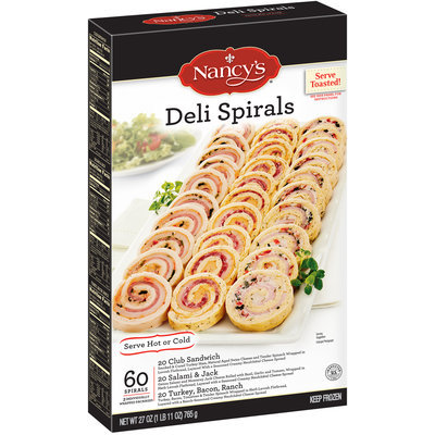 Nancy's® Club Sandwich, Salami & Jack, and Turkey, Bacon, Ranch Deli Spirals 27 oz. Box