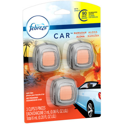 Febreze CAR Vent Clip Hawaiian Aloha Air Freshener (3 Count, 0.20 oz)